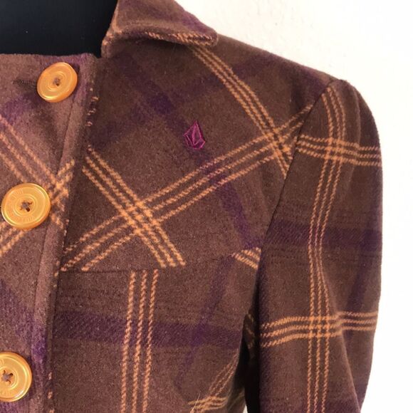 VINTAGE WOMAN VOLCOM PEA COAT JACKET SIZE S - Picture 6 of 13